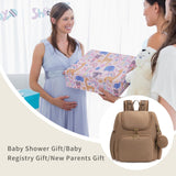 CEI - CEI Neoprene Diaper Bag Backpack Stylish Baby Maternity Bags Travel Tote for Mom with Insulated Pockets, Changing Pad, Stowable Shoulder Strap