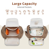 CEI - CEI Neoprene Diaper Bag Backpack Stylish Baby Maternity Bags Travel Tote for Mom with Insulated Pockets, Changing Pad, Stowable Shoulder Strap