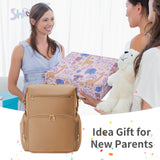 CEI - CEI Neoprene Diaper bag Backpack Waterproof Baby Changing Bags for Mom and Dad with Changing Pad Large Travel Maternity Tote with Insulated Pockets and Organised Compartments (Oat)