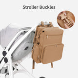 CEI - CEI Neoprene Diaper bag Backpack Waterproof Baby Changing Bags for Mom and Dad with Changing Pad Large Travel Maternity Tote with Insulated Pockets and Organised Compartments (Oat)
