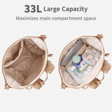 CEI - CEI Neoprene Diaper bag Backpack Waterproof Baby Changing Bags for Mom and Dad with Changing Pad Large Travel Maternity Tote with Insulated Pockets and Organised Compartments (Oat)