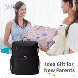 CEI - CEI Neoprene Diaper Bag Backpack with Changing Pad, Large Newborn Baby Maternity Bags Travel Tote with Insulated Pockets (Black)