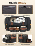 Celvetch Canvas Duffle Bag for Travel 50L Expandable Travel Duffel Bags for Men Women Overnight Weekend Gym Bag with Shoes Compartment - Dark Grey
