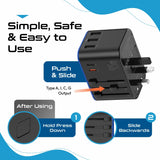 Ceptics Universal Travel Adapter, 45W International Power Adapter with PD & QC 3.0 Dual USB - C, 3 USB Travel Adapter Worldwide, Type I C G A Outlets 110V 220V A/C - EU Euro US UK (11 - KU)