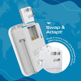 Ceptics World Travel Adapter Kit 2 USB - A, USB - C US Outlets, 20W/QC 18W Power Delivery, Surge Protection, SWADAPT Compatible for Europe, UK, China, Australia, Japan Perfect Laptop (WPS - 5B)