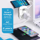 Ceptics World Travel Adapter Kit 2 USB - A, USB - C US Outlets, 20W/QC 18W Power Delivery, Surge Protection, SWADAPT Compatible for Europe, UK, China, Australia, Japan Perfect Laptop (WPS - 5B)