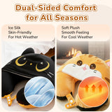 Certified to ASTM & CPSIA Standards–Kids Travel Neck Pillow with Hood,Memory Foam Airplane Pillow,Double - Sided, Cute Design, Cooling Ice Silk & Soft Plush, Adjustable, Portable & Washable for Flights