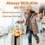 Certified to ASTM & CPSIA Standards–Kids Travel Neck Pillow with Hood,Memory Foam Airplane Pillow,Double - Sided, Cute Design, Cooling Ice Silk & Soft Plush, Adjustable, Portable & Washable for Flights