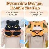 Certified to ASTM & CPSIA Standards–Kids Travel Neck Pillow with Hood,Memory Foam Airplane Pillow,Double - Sided, Cute Design, Cooling Ice Silk & Soft Plush, Adjustable, Portable & Washable for Flights