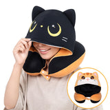 Certified to ASTM & CPSIA Standards–Kids Travel Neck Pillow with Hood,Memory Foam Airplane Pillow,Double - Sided, Cute Design, Cooling Ice Silk & Soft Plush, Adjustable, Portable & Washable for Flights