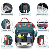 CESAILT Diaper Bag Backpack, Multifunction Waterproof Diaper Bag for Baby, with Diaper Changing Station, Newborn Essentials Must Haves, Baby Portable Bag, Unisex, RGB