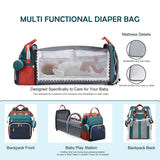 CESAILT Diaper Bag Backpack, Multifunction Waterproof Diaper Bag for Baby, with Diaper Changing Station, Newborn Essentials Must Haves, Baby Portable Bag, Unisex, RGB