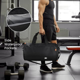 C&F BOGMOST Small Gym Bag for Women & Men,Small Lightweight Duffel Bag Carry On Bags Mini Duffel Travel Bag Waterproof Sports Bags for Workout/Sport/Travel, Black,with Shoes Compartment