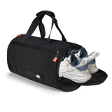 C&F BOGMOST Small Gym Bag for Women & Men,Small Lightweight Duffel Bag Carry On Bags Mini Duffel Travel Bag Waterproof Sports Bags for Workout/Sport/Travel, Black,with Shoes Compartment