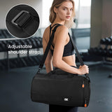 C&F BOGMOST Small Gym Bag for Women & Men,Small Lightweight Duffel Bag Carry On Bags Mini Duffel Travel Bag Waterproof Sports Bags for Workout/Sport/Travel, Black,with Shoes Compartment