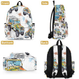 CFERSAN Kids Backpack for Girls Boys School Bookbag Water Resistant Lightweight Travel Bag Adjustable Shoulder Straps Preschool Primary School Toddler Backpack Watercolor Pattern Jeep Car