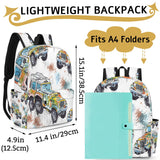 CFERSAN Kids Backpack for Girls Boys School Bookbag Water Resistant Lightweight Travel Bag Adjustable Shoulder Straps Preschool Primary School Toddler Backpack Watercolor Pattern Jeep Car