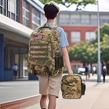CGYCSY Camo Backpack for Boys backpack for 19'' Students Bookbag for Boy Bookbag and Lunch Box Pencil Case 3 in 1 Set School Bags Children Kids Teens Elementary Middle High School Outdoor Camping