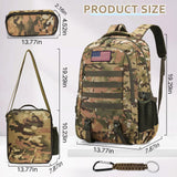 CGYCSY Camo Backpack for Boys backpack for 19'' Students Bookbag for Boy Bookbag and Lunch Box Pencil Case 3 in 1 Set School Bags Children Kids Teens Elementary Middle High School Outdoor Camping