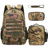 CGYCSY Camo Backpack for Boys backpack for 19'' Students Bookbag for Boy Bookbag and Lunch Box Pencil Case 3 in 1 Set School Bags Children Kids Teens Elementary Middle High School Outdoor Camping