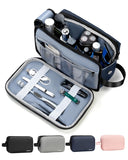 Chakipee Toiletry Bag for Men, Travel Toiletries Organizer Dopp Kit Water Resistant Shaving Bag for Toiletry Accessories, Lightweight Cosmetic Bags with Zippers, Bathroom Essentials (Blue)