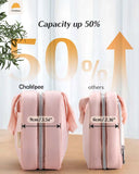 Chakipee Travel Hanging Toiletry Bag for Women - Waterproof Cosmetic Organizer with Clear Window, Lightweight Bathroom Bags for Essentials, Makeup, Shampoo, Toiletries Pink, Medium