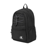 Champion Kids' Bungee Backpack with Padded Straps, Water Bottle Pocket, Carry Handle for Daily Use, Black, One Size