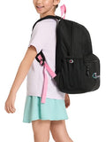 Champion Kids' Merit Backpack with Padded Straps, Water Bottle Pocket and Laptop Compartment for Daily Use, Endless Sky/White/Rose, One Size