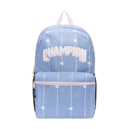 Champion Kids' Merit Backpack with Padded Straps, Water Bottle Pocket and Laptop Compartment for Daily Use, Endless Sky/White/Rose, | Backpacks4Less
