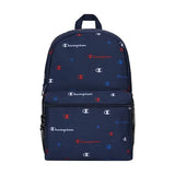 Champion Kids' Merit Backpack with Padded Straps, Water Bottle Pocket and Laptop Compartment for Daily Use, Navy/Champion Red, One Size | Backpacks4Less