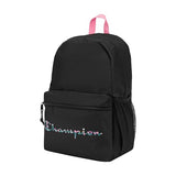 Champion Kids' Merit Backpack with Padded Straps, Water Bottle Pocket and Laptop Compartment for Daily Use, Pink/Black, One Size