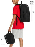 Champion Kids' Mode 2-Piece Backpack and Insulated Lunch Box Combo Set with Laptop Compartment, Padded Straps, Water Bottle Pocket for Daily Use, Black Combo, One Size