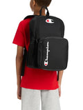Champion Kids' Mode 2-Piece Backpack and Insulated Lunch Box Combo Set with Laptop Compartment, Padded Straps, Water Bottle Pocket for Daily Use, Black Combo, One Size