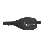 Champion unisex adult Waist Pack, Black/White Logo, One Size US