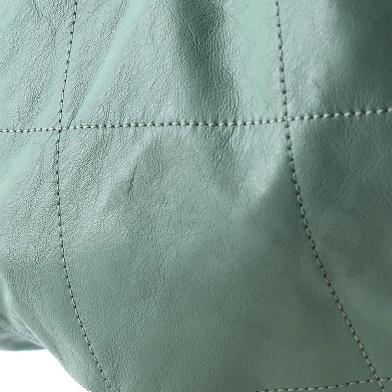 Chanel, Pre - Loved 22 Chain Backpack Quilted Calfskin Medium, Green