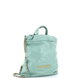 Chanel, Pre - Loved 22 Chain Backpack Quilted Calfskin Medium, Green