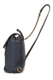 Chanel, Pre - Loved Caviar ; Filigree Backpack, Navy
