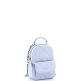 Chanel, Pre - Loved Classic CC Chain Pocket Backpack Quilted Caviar Mini, Blue