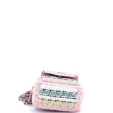 Chanel, Pre - Loved Classic CC Chain Pocket Backpack Quilted Tweed Mini, Multicolor