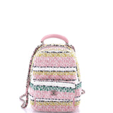 Chanel, Pre - Loved Classic CC Chain Pocket Backpack Quilted Tweed Mini, Multicolor