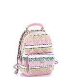 Chanel, Pre - Loved Classic CC Chain Pocket Backpack Quilted Tweed Mini, Multicolor