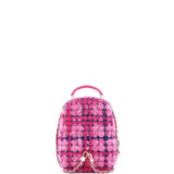 Chanel, Pre - Loved Classic CC Chain Pocket Backpack Quilted Tweed Mini, Pink