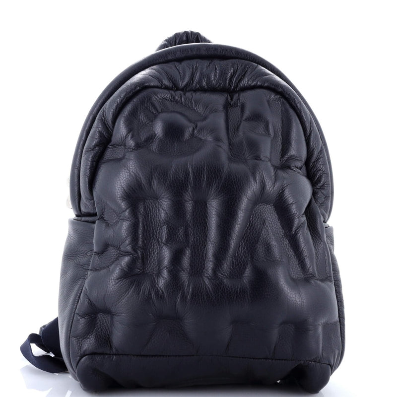 Chanel, Pre - Loved Doudoune Backpack Leather Medium, Blue