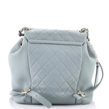 Chanel, Pre - Loved Duma Drawstring Backpack Quilted Leather Large, Gray