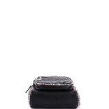 Chanel, Pre - Loved Elegant Trim Backpack Quilted Leather with Tweed Small, Black