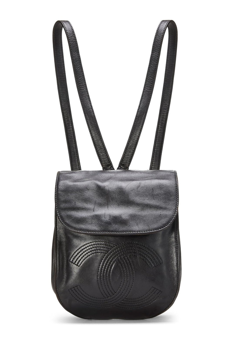 Chanel, Pre - Loved Lambskin ; Backpack, Black