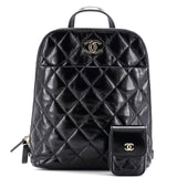 Chanel, Pre - Loved My Pocket Backpack Quilted Shiny Calfskin, Black