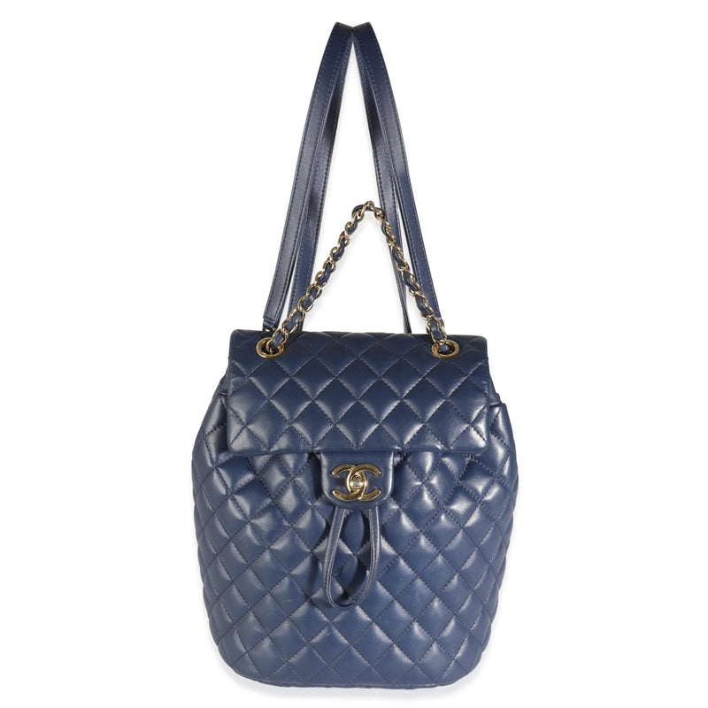 Chanel, Pre - Loved Navy Quilted Lambskin Small Urban Spirit Backpack
