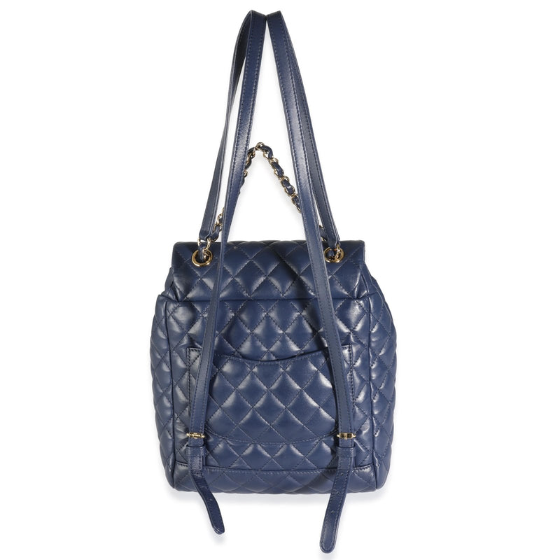 Chanel, Pre - Loved Navy Quilted Lambskin Small Urban Spirit Backpack