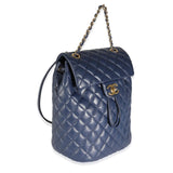 Chanel, Pre - Loved Navy Quilted Lambskin Small Urban Spirit Backpack